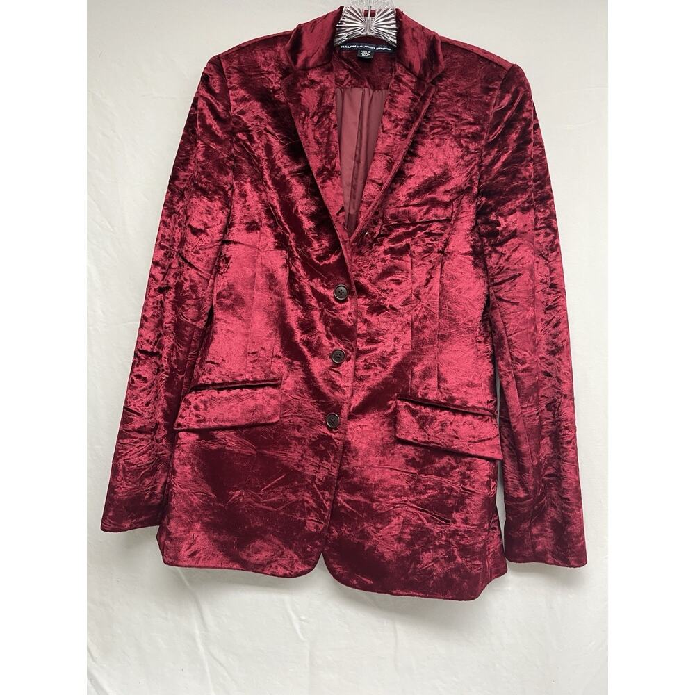 Y2K RALPH LAUREN Crushed Velvet Sport Jacket -Indie Sleaze , Goth Chic, 90’s,